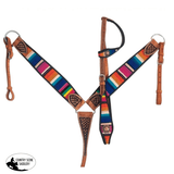 Showman ® One Ear Headstall & Breast Collar Set And Collar Sets