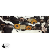 Showman ®® One Ear Headstall & Breastcollar set w/ burlap inlay with painted sunflower accent. - Country Scene Saddlery and Pet Supplies