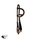 Showman ® One ear headstall with painted feather design. - Country Scene Saddlery and Pet Supplies