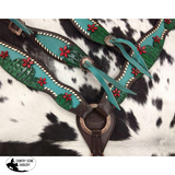 Showman ®Painted Cactus with 3D flower accent one ear headstall breast collar set. - Country Scene Saddlery and Pet Supplies