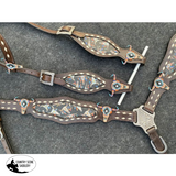 Showman ® Painted southwest design cowskull leather - Country Scene Saddlery and Pet Supplies