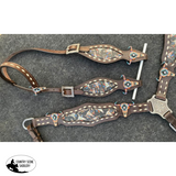 Showman ® Painted southwest design cowskull leather - Country Scene Saddlery and Pet Supplies