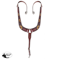 New! Showman ® Painted Sunflower Leather Pulling Collar. Pulling Breast Collars
