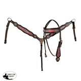 Showman ® Pink Aztec Print Browband Headstall and Breast collar Set. - Country Scene Saddlery and Pet Supplies