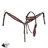 Showman ® Pink Aztec Print Browband Headstall and Breast collar Set. - Country Scene Saddlery and Pet Supplies