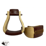 Showman ® Polished Light Oak Wooden stirrups feature 3.25" tread - Country Scene Saddlery and Pet Supplies
