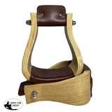 Showman ® Polished Light Oak Wooden stirrups feature 3.25" tread - Country Scene Saddlery and Pet Supplies