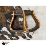 New! Showman ® Polished Mahogany wooden stirrups feature 2" - Country Scene Saddlery and Pet Supplies