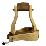 Showman ® Polished White Ashwood Wooden Stirrups Feature 2.25 Tread Wooden