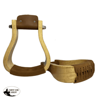 Showman ® Polished White Ashwood Wooden Stirrups Feature 2.25 Tread Wooden