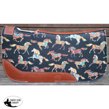 Showman ® PONY SIZE 24" x 24" Tribal Horses printed solid felt saddle pad. - Country Scene Saddlery and Pet Supplies