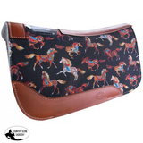 Showman ® PONY SIZE 24" x 24" Tribal Horses printed solid felt saddle pad. - Country Scene Saddlery and Pet Supplies