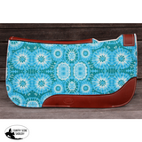Showman ® PONY SIZE 24" x 24" Turquoise Tie-Dye Star Burst printed solid felt saddle pad. - Country Scene Saddlery and Pet Supplies