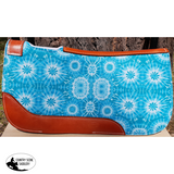 Showman ® PONY SIZE 24" x 24" Turquoise Tie-Dye Star Burst printed solid felt saddle pad. - Country Scene Saddlery and Pet Supplies