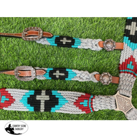Showman ® Pony Size Corded One Ear Headstall And Breast Collar Set - Cross Western Tack Sets