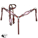 New! Showman ® Pony Size Donut Print Headstall And Breast Collar Set.