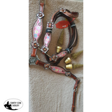 New! Showman ® Pony Size Donut Print Headstall And Breast Collar Set.