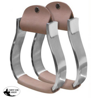 New! Showman ® Pony/youth Polished Aluminum Stirrup With Light Leather Tread.