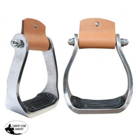 New! Showman ® Pony/youth Polished Aluminum Stirrup With Rubber Tread.