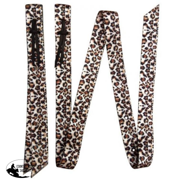 Showman ® Premium Quality Cheetah Print Nylon Tie Strap And Off Billet Set.