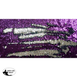Showman ® Purple and Silver Sequins Inlay Single Ear Headstall and Breast Collar Set. - Country Scene Saddlery and Pet Supplies
