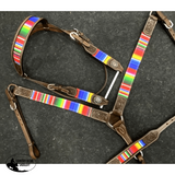 Showman ® Rainbow Serape Print Browband Headstall And Breast Collar Set With Wither Strap. Bridle