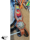 Showman ® Rainbow tie dye headstall and breast collar set. - Country Scene Saddlery and Pet Supplies