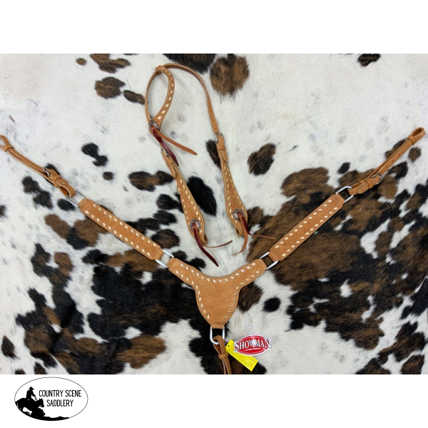 Showman ® Roughout Buckstitch One Ear Headstall And Breast Collar Set Tack Sets