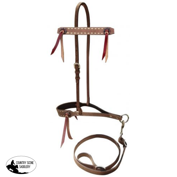 Showman ® Roughout Leather Tie Down Noseband Horse Wear