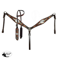 Showman ® Royal Flush One Ear Headstall And Breast Collar Set Western Tack Sets
