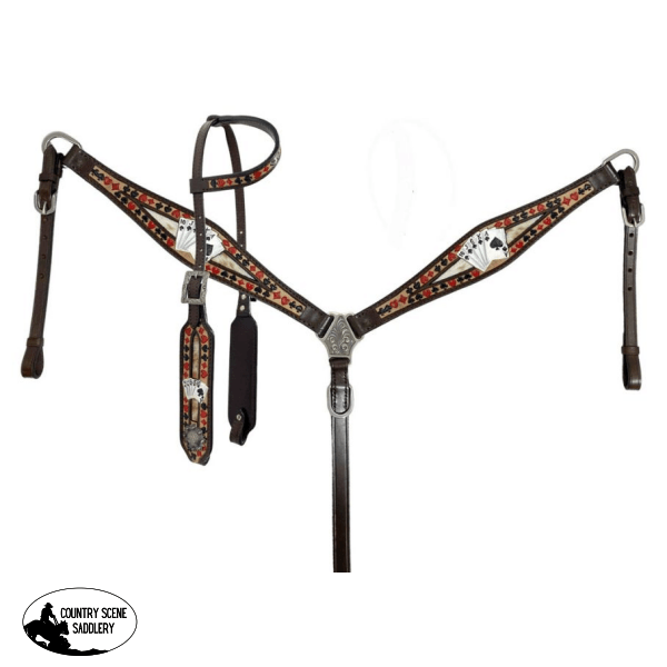 Showman ® Royal Flush One Ear Headstall And Breast Collar Set Western Tack Sets