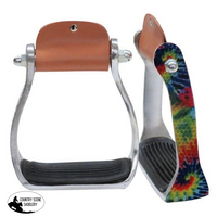 New! Showman ® Shimmering Tie Dye Print Stirrup.