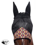 Showman ® Southwest Print Accent Fly Mask With Ears. Fly Veil