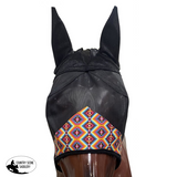 Showman ® Southwest Print Accent Fly Mask With Ears. Fly Veil
