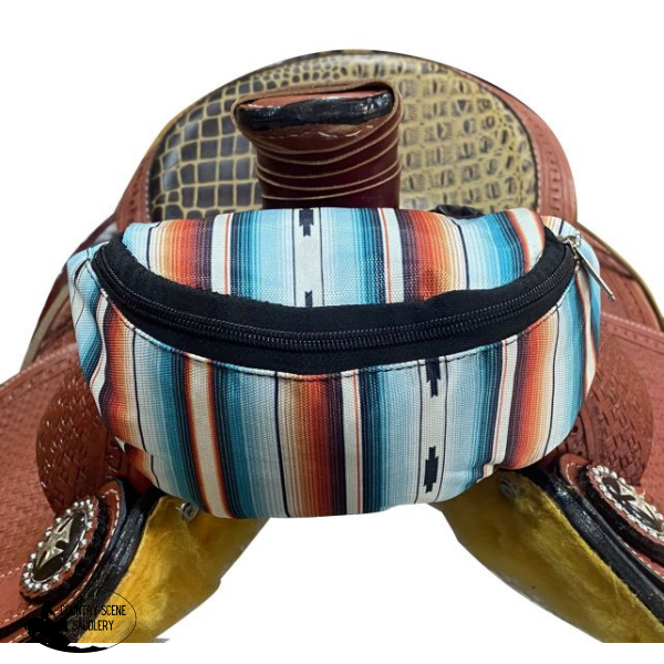 Showman ® Southwest Print Insulated Nylon Saddle Pouch. Pouches Sacks Horn Bags