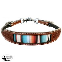 Showman ® Southwest Serape Print Leather Wither Strap With Floral Tooling.