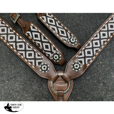 Showman ® Southwest Woven Fabric One Ear Headstall And Breast Collar Set.