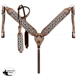 Showman ® Southwest Woven Fabric One Ear Headstall and Breast collar Set. - Country Scene Saddlery and Pet Supplies