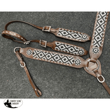Showman ® Southwest Woven Fabric One Ear Headstall and Breast collar Set. - Country Scene Saddlery and Pet Supplies