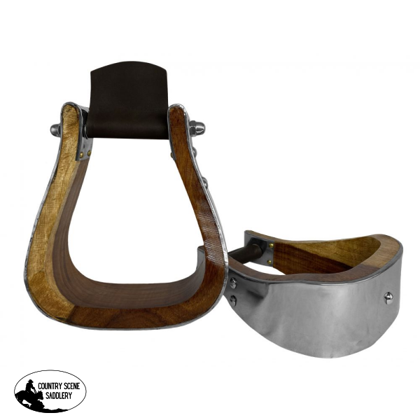 Showman ® Stainless Steel Bound 5.25 Teak Wood Stirrups. #Stirrups