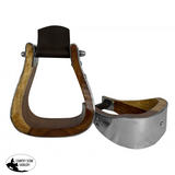 Showman ® Stainless Steel Bound 5.25” Teak Wood Stirrups. - Country Scene Saddlery and Pet Supplies
