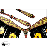 Showman ® Sunflower print one ear headstall and breast collar set. - Country Scene Saddlery and Pet Supplies