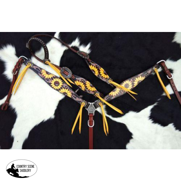 New! Showman ® Sunflower Print Overlay. Wither Strap
