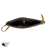 Showman ® Teal Acid Wash Hair on Cowhide clutch with Wristlet. - Country Scene Saddlery and Pet Supplies