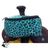 Showman ® Teal Cheetah Print Insulated Nylon Saddle Pouch Floor Mats