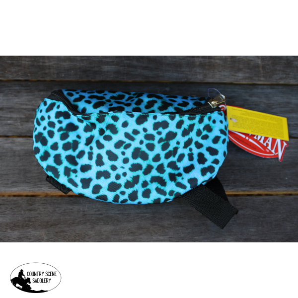 Showman ® Teal Cheetah Print Insulated Nylon Saddle Pouch Floor Mats