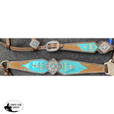 Showman® Teal Leather with Brown Hair on Cowhide - Country Scene Saddlery and Pet Supplies