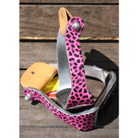 Showman ® Teal Or Pink Cheetah Print Stirrups. Stirrups