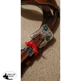 Showman ® Teal snake headstall and breast collar set with crystal rhinestones. - Country Scene Saddlery and Pet Supplies
