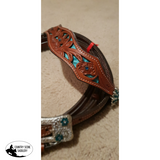Showman ® Teal snake headstall and breast collar set with crystal rhinestones. - Country Scene Saddlery and Pet Supplies